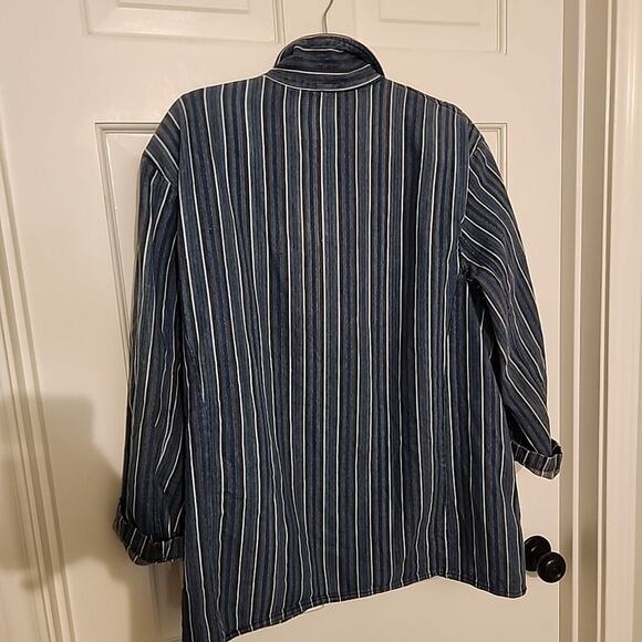 Vintage Work Shirt W/Shoulder Pads Large Workwear By Ashleigh Morgan - Picture 3 of 4